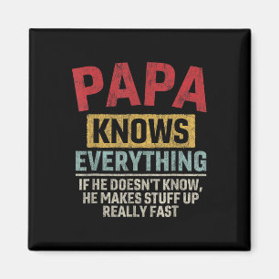 Knows Everything Funny Father's Day Papa Magnet