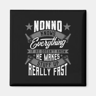 Knows Everything Funny Nonno Fathers Day Gifts Magnet