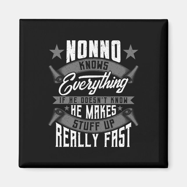 Knows Everything Funny Nonno Fathers Day Gifts  Magnet (Front)