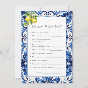 Knows the Bride Best Mediterranean Lemons Bridal  Invitation