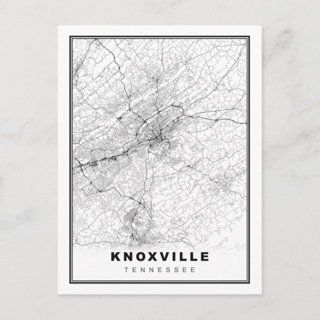 Knoxville Map Holiday Postcard (Front)