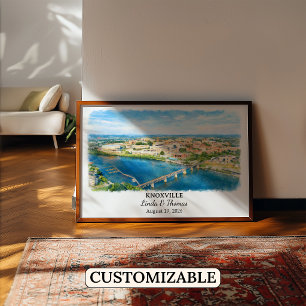 Knoxville Tennessee Poster, Watercolor, Custom Poster