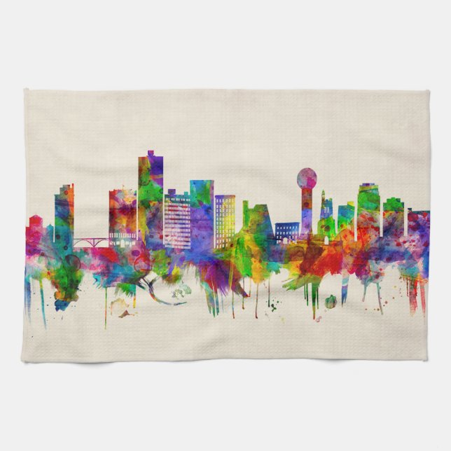 Knoxville Tennessee Skyline Tea Towel (Horizontal)