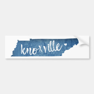 Knoxville, Tennessee Wood Grain Bumper Sticker