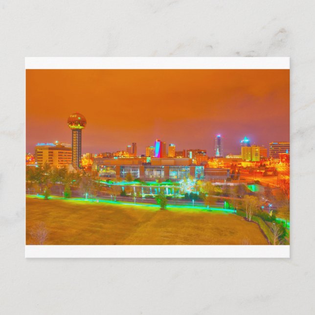knoxville tn at night postcard (Front)
