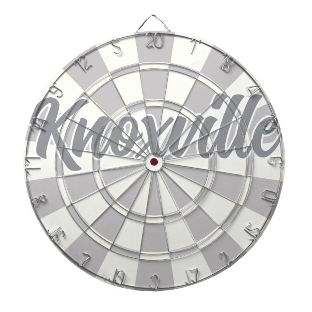 Knoxville TN Grey And White editable text Dartboard (Front)