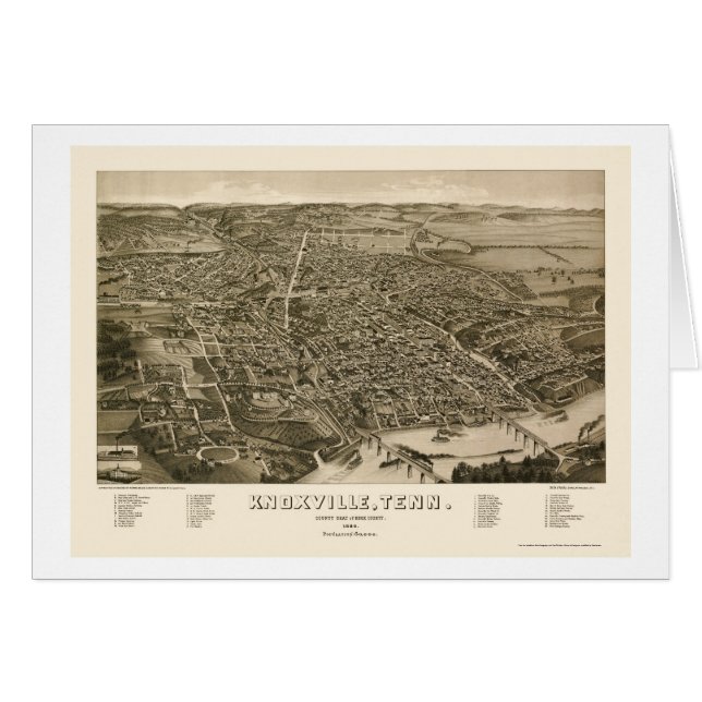 Knoxville, TN Panoramic Map - 1886 (Front Horizontal)