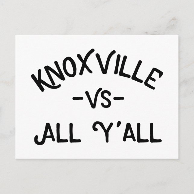 Knoxville VS All Yall, Tennessee Postcard (Front)