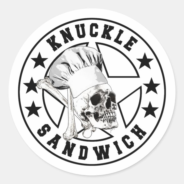 Knuckle Sandwich All Star Black Knockout  Classic Round Sticker (Front)