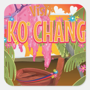 Ko Chang Thailand travel poster Square Sticker