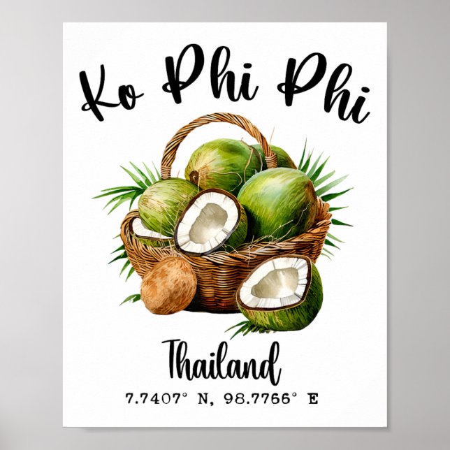 Ko Phi Phi Coconut Thailand Tropical Koh Island Gp Poster (Front)