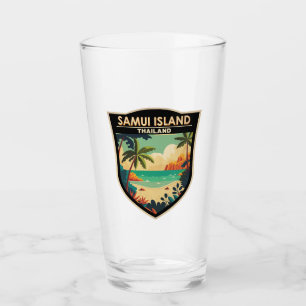 Ko Samui Island Thailand Travel Art Badge Glass