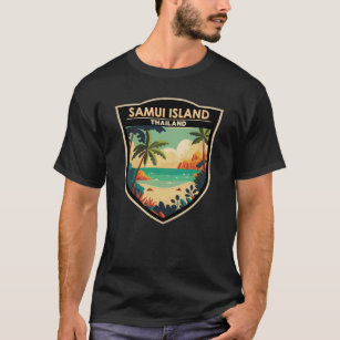 Ko Samui Island Thailand Travel Art Badge T-Shirt