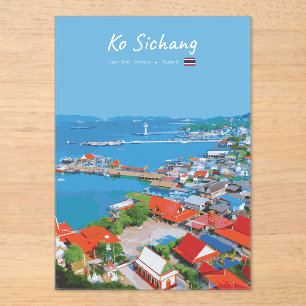 Ko Sichang, Thailand - Vibrant Harbour View Acrylic Invitations