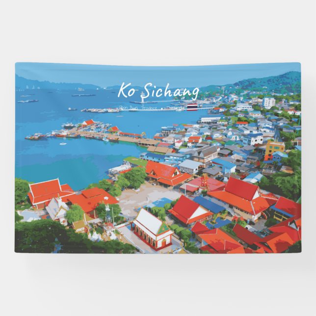Ko Sichang, Thailand - Vibrant Harbour View Banner (Horizontal)
