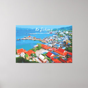 Ko Sichang, Thailand - Vibrant Harbour View Canvas Print