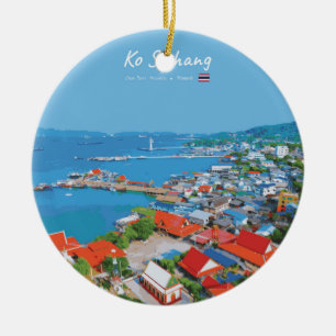 Ko Sichang, Thailand - Vibrant Harbour View Ceramic Tree Decoration