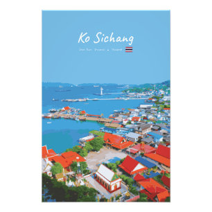 Ko Sichang, Thailand - Vibrant Harbour View Photo Print