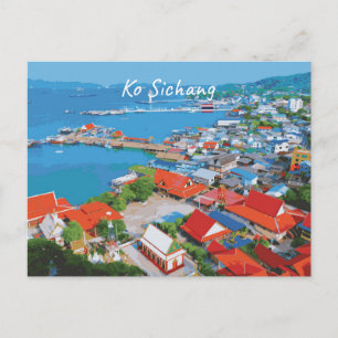Ko Sichang, Thailand - Vibrant Harbour View Postcard