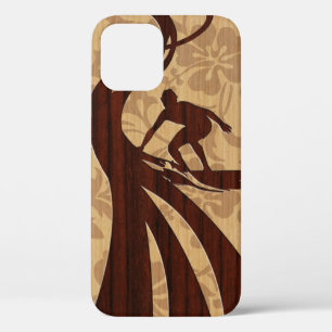 Koa Wood Surfer Surfboard iPhone 12 Pro Case