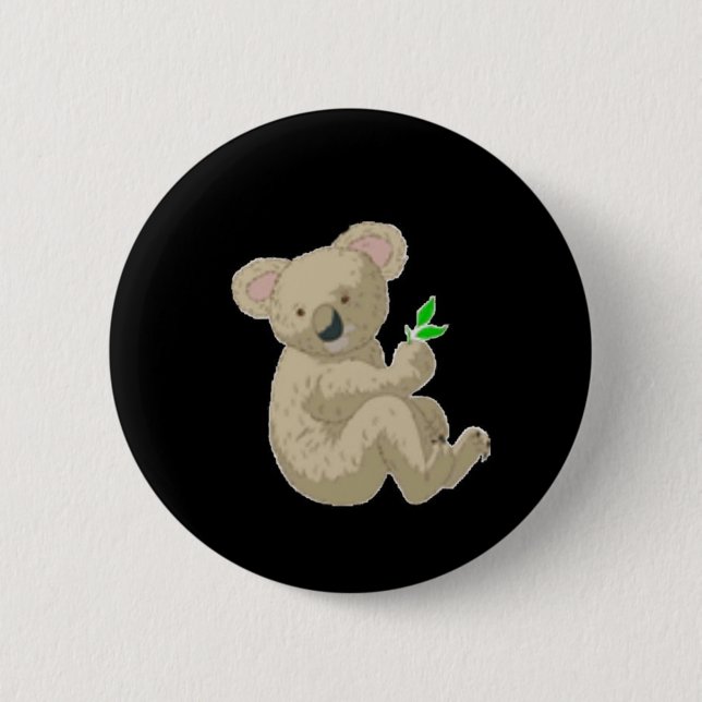Koala 6 Cm Round Badge (Front)