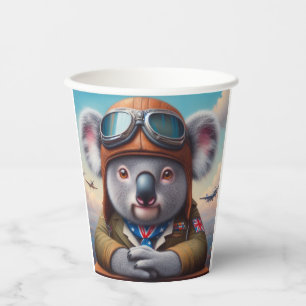Koala Aeroplane Pilot Paper Cups