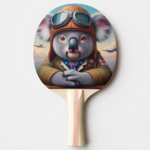 Koala Aeroplane Pilot Ping Pong Paddle