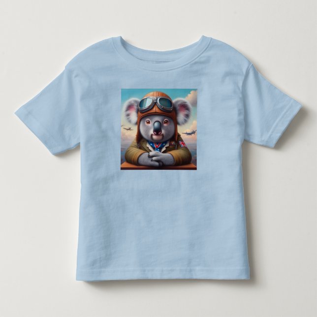 Koala Aeroplane Pilot Toddler T-Shirt (Front)