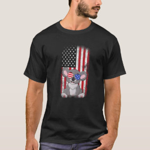 Koala American Flag Boys Girls Men Women Fourth Of T-Shirt