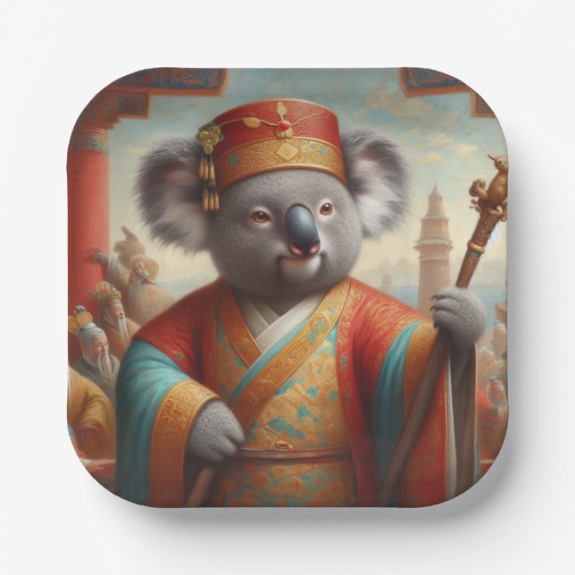 Koala Ancient China Paper Plate (Front)