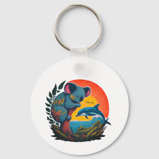 Koala and Dolphin  Key Ring