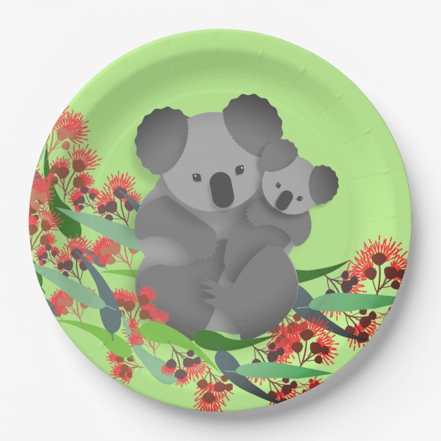 Koala and Joey Paper Plate (Front)
