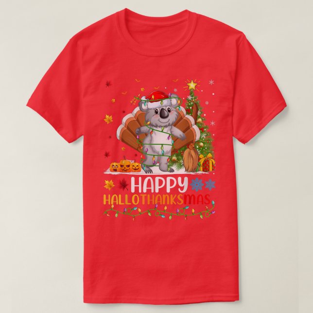 Koala Animal Lover Funny Happy Koala HelloThanksMa T-Shirt (Design Front)