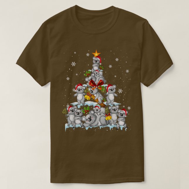 Koala Animal Lover Xmas Gift Koala Christmas Tree  T-Shirt (Design Front)