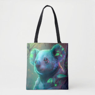 Koala Animal Portrait Painting Wildlife Outdoors Tote Bag