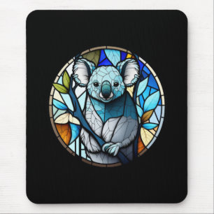 Koala Animal Portrait Stained Glass Wildlife Free Mouse Pad