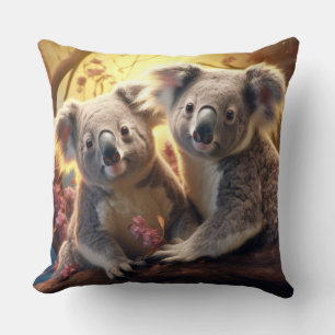 Koala Animal Wildlife Wilderness Colourful Wall Ar Cushion