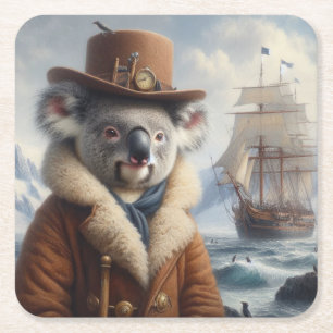 Koala Arctic Explorer Square Paper Coaster