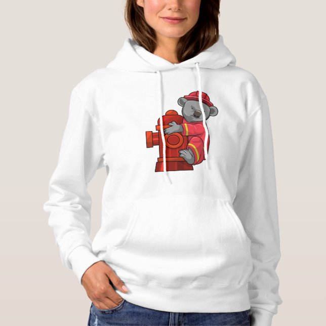 Koala as Firefighter with Fire hydrant Hoodie (Front)