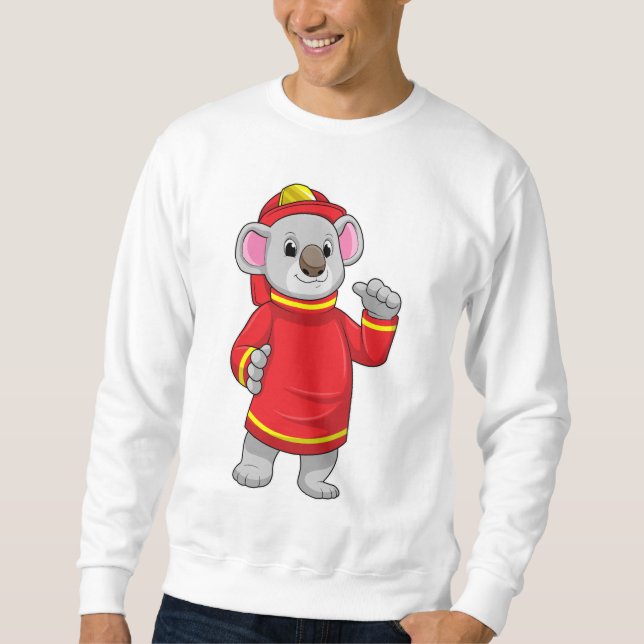 Koala as Firefighter with Helmet Sweatshirt (Front)