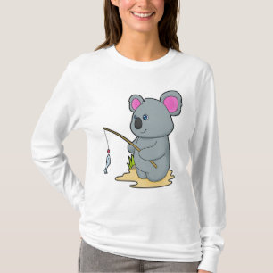 Koala as Fisher with Fishing rod & Fish T-Shirt