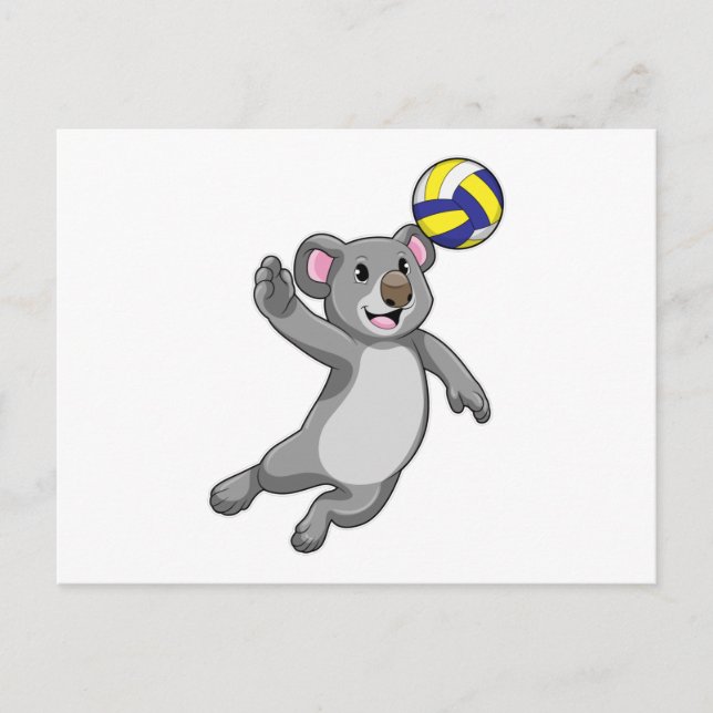 Koala as Volleyball player with Volleyball Postcard (Front)