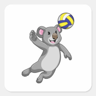 Koala as Volleyball player with Volleyball Square Sticker