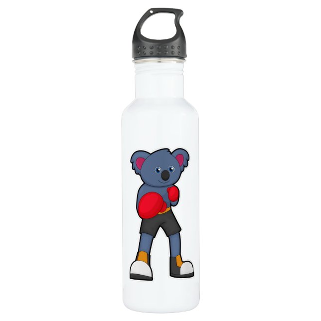 Koala at Boxing with Boxing gloves 710 Ml Water Bottle (Front)