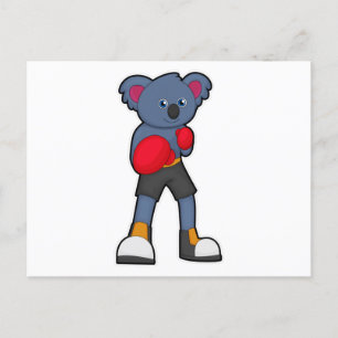Koala at Boxing with Boxing gloves Postcard