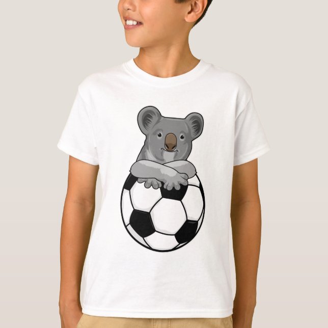 Koala at Soccer Sports T-Shirt (Front)