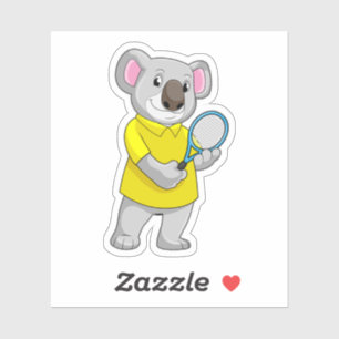 Koala at Tennis with Tennis racket
