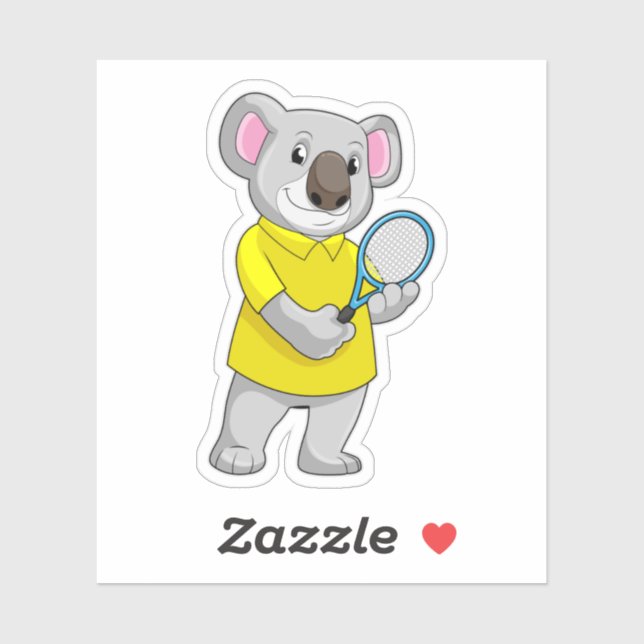 Koala at Tennis with Tennis racket (Sheet)