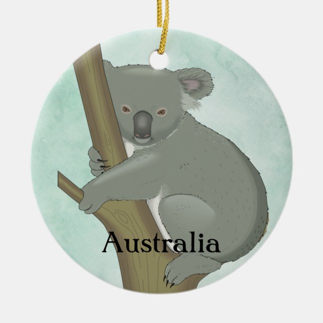 Koala Australia Design Ceramic Ornament (Front)