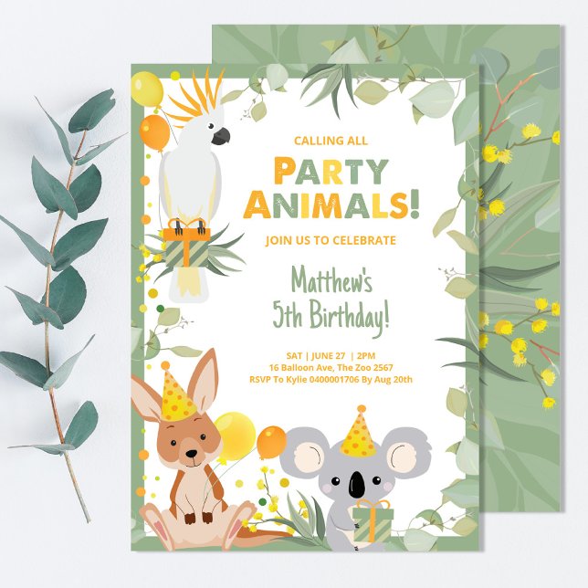 Koala Australian Animals Birthday Invitation (Creator Uploaded)